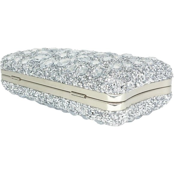 Rhinestone Clutch Purses for Women Evening Wedding Bag with Round Pearl Clasp - Picture 7 of 7